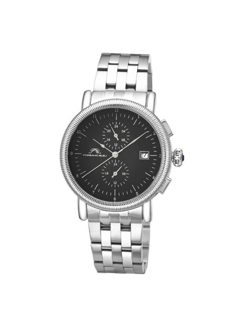 NWT Porsamo Bleu Valor Chronograph Black Dial Men's Watch